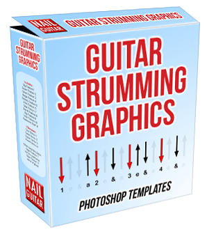 Guitar Strumming Graphics box - Strum Diagrams Software Templates